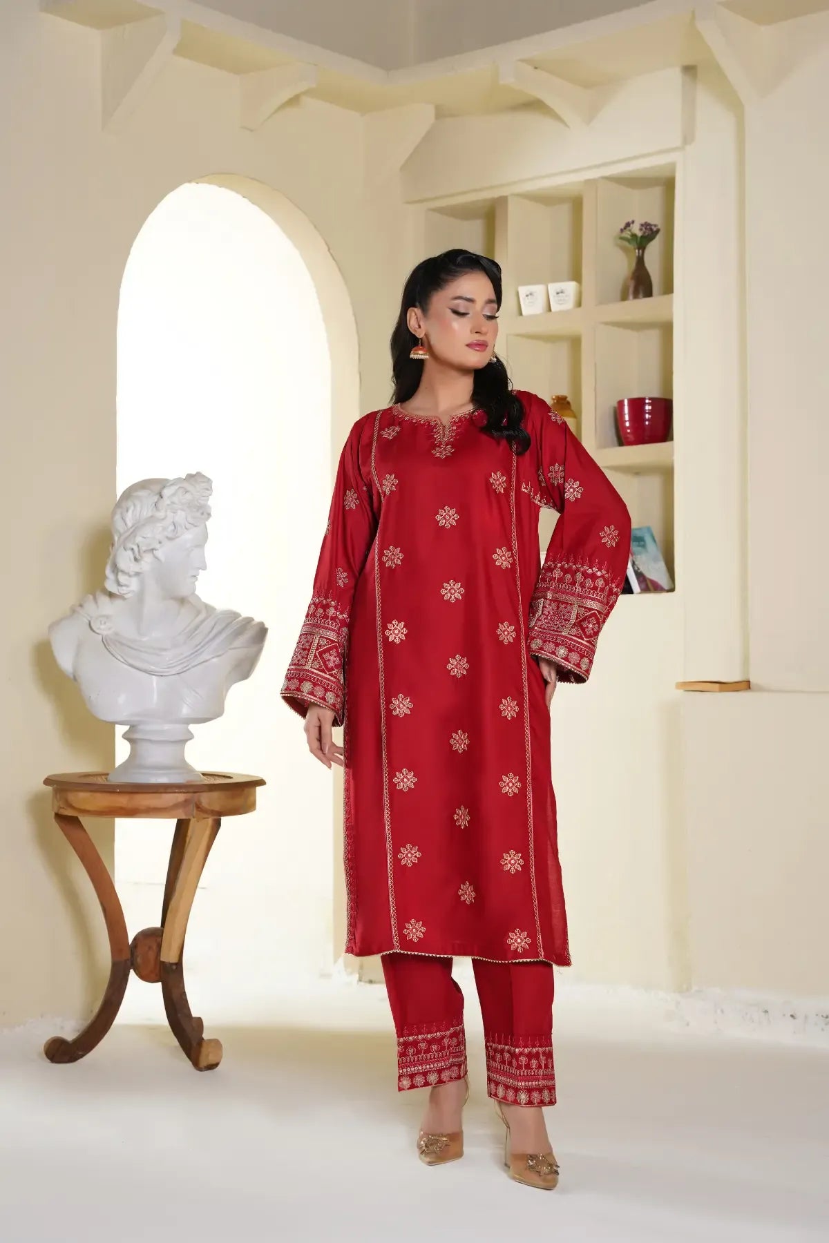 Imperial 2Pc - Embroidered Swiss Cambric Dress